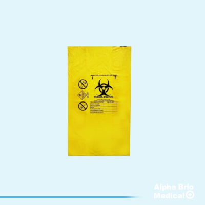Saci galbeni 10 L "Pericol Biologic" pentru deseuri infectioase