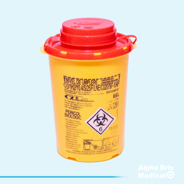 Recipient / Cutii polipropilena 0,6 L pt. intepatoare–taietoare BIOSAFE