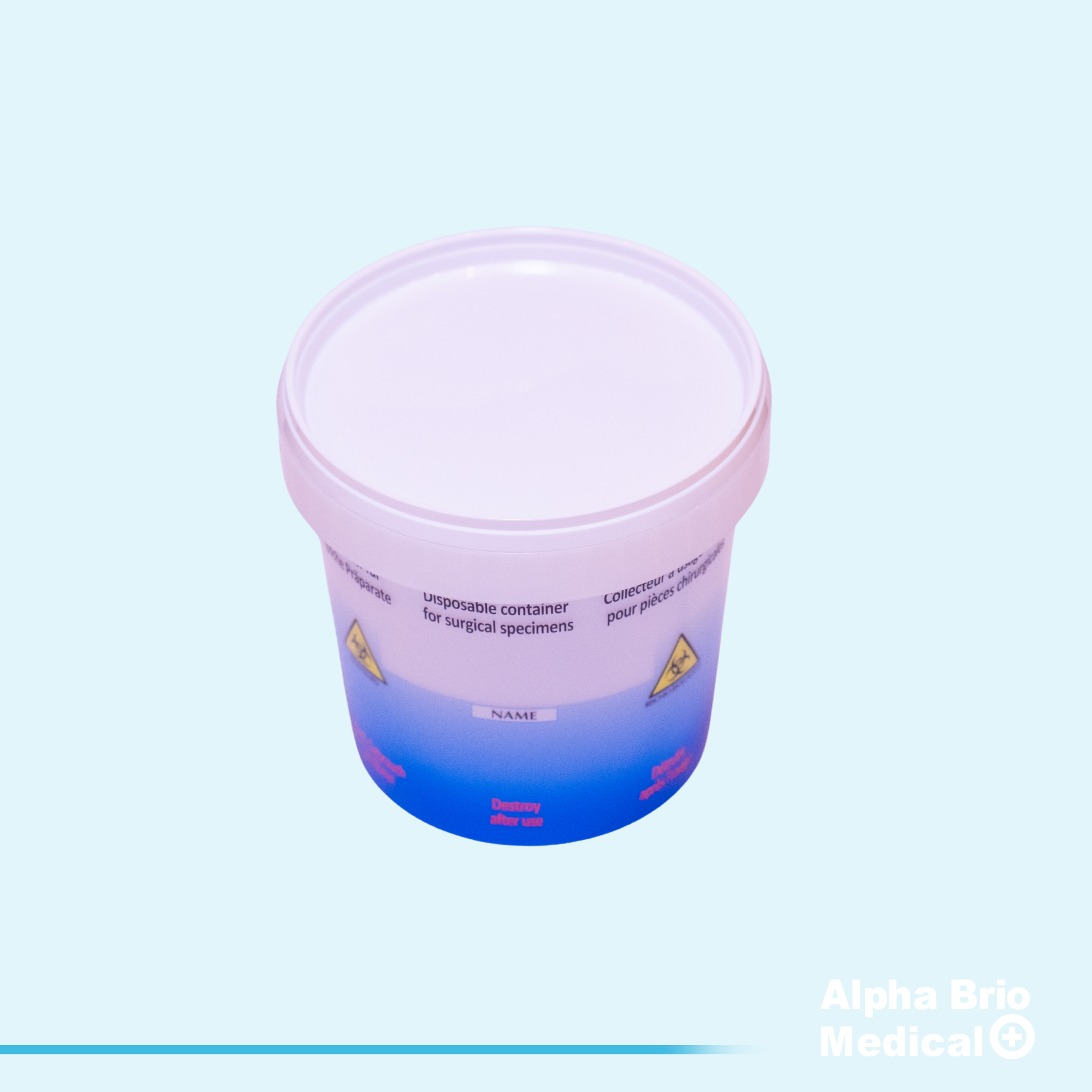 Recipient din plastic 250 ml pt probe anatomo-patologie si plasma BIOSAFE