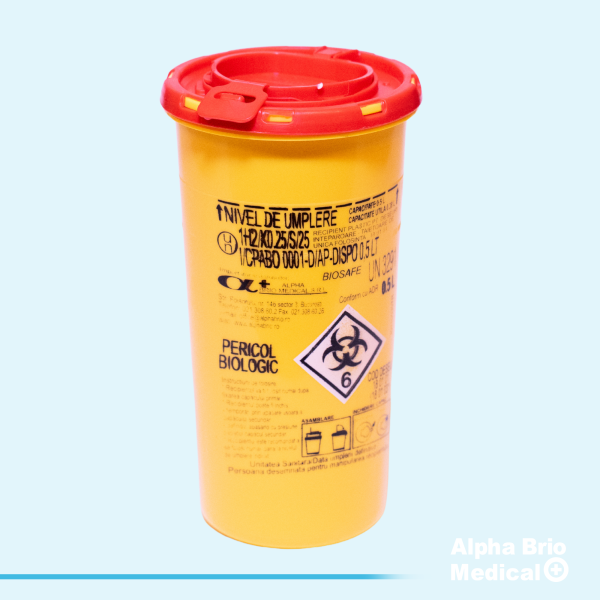 Recipient Cutii polipropilena 0,5 L pt. intepatoare–taietoare BIOSAFE